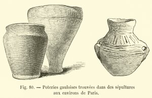 Cerámicas galas encontradas en sepulturas en los alrededores de París de French School