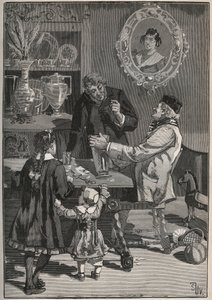Potichomy, un proceso del siglo XIX para imitar jarrones de porcelana de China y Japón. Grabado de 1880 en "Les arts et metiers illustres" por Adolphe BITARD de French School