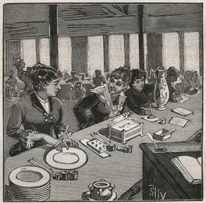Cerámica: taller de pintura sobre porcelana en el siglo XIX en Francia. Grabado de 1880 en 