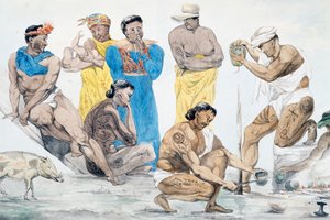 Preparando comida en Tahití, 20 de mayo de French School