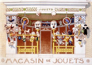 Presentación de artículos en una tienda de juguetes de French School