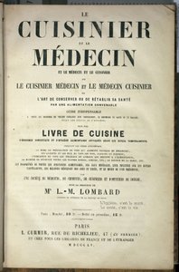 Página de presentación del libro “Le cuisinier et le medecin, l