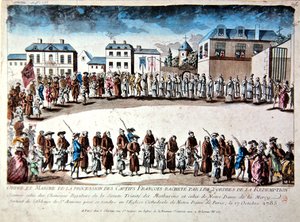 Procesión en París de prisioneros franceses liberados de la cautividad en Argelia mediante el pago de un rescate de French School