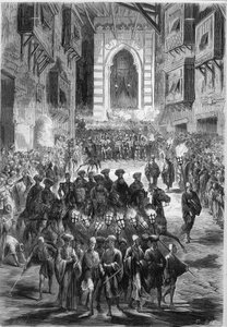 Procesión en las calles de El Cairo en el primer día de Ramadán. Egipto. de French School