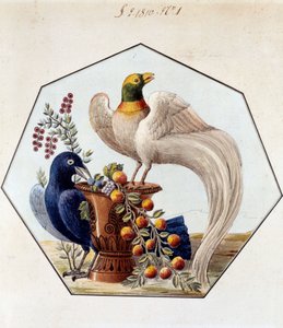 Proyecto para la mesa de aves en porcelana por Alexandre Brongniart (1770-1847). 1810 Sèvres, archivos de la Manufacture de Sèvres