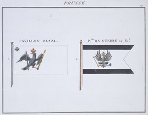 Banderas prusianas, de un libro francés de banderas, c.1819 de French School