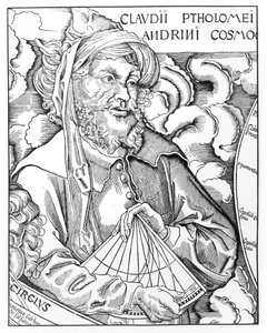 Ptolomeo (Claudio Ptolomeo) (c.90-168) sosteniendo un sextante de French School