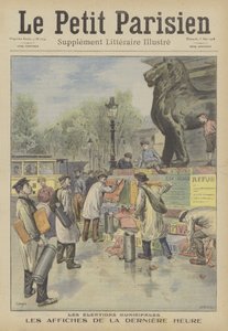Colocando carteles para las elecciones municipales francesas de French School