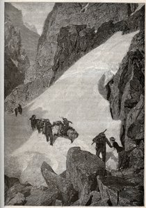 Pirineos - ascensión del Pic du Midi - grabado en “PATRIE” - DESCRIPCIÓN PIQUE DE LA FRANCIA EN 6 VOLÚMENES POR LUCIEN HUARD - finales del siglo XIX. de French School
