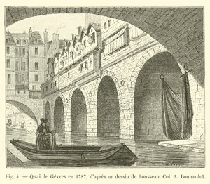 Muelle de Gevres en 1787, según un dibujo de Rousseau, Colección Bonnardot