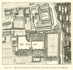 Barrio del Louvre, 1648-1652, facsímil del plano de Gomboust de French School
