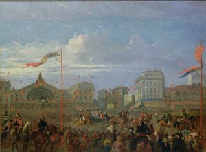 La Reina Victoria (1819-1901) llegando a la Gare de l