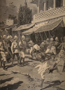 Rebelión en Bombay, ilustración de Le Petit Journal: Suplemento ilustrado, 1898 de French School
