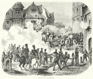 Rebelión en Frankfurt, Alemania, septiembre de 1848 de French School