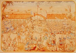 Recepción dada por el Rey de Dahomey para los enviados franceses de French School
