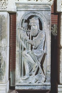 Relieve que representa al Rey David tocando el arpa, de La Daurade de French School