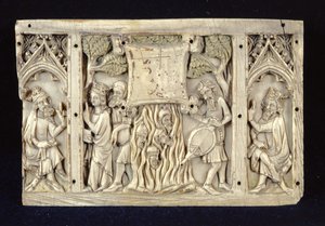 Relieve que representa Escenas de la Vida de Santa Catalina de Alejandría, c.1370-80 de French School