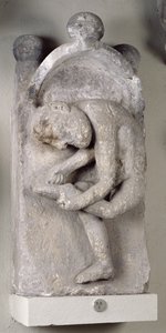 Relieve que representa a un hombre quitándose una espina del pie de French School