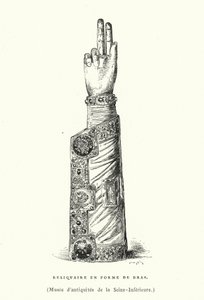 Relicario en forma de brazo (grabado) de French School
