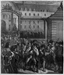 Retiro de armas de los Inválidos por el pueblo “contra el despotismo, la insurrección es el más sagrado de los derechos y el más santo de los deberes”. Grabado en “Histoire des Papes-Rois-Reinas y Emperadores a través de los siglos” de Maurice Lachatre de French School
