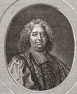 René Pucelle, 1655-1745. Magistrado francés y abad de Saint Leonard Corbigny. De Les Heures Libres publicado en 1908 de French School