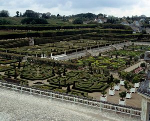 Arquitectura renacentista: vista de los jardines del Château de Villandry