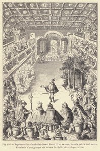Representación de un ballet ante Enrique III y su corte, en la galería del Louvre de French School