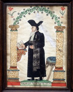 Representación de un rabino (litografía en color)