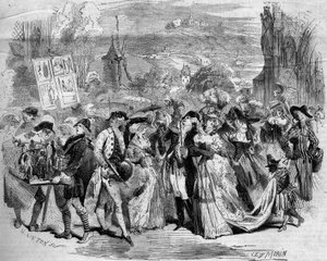 Representación de una ópera cómica, París de French School