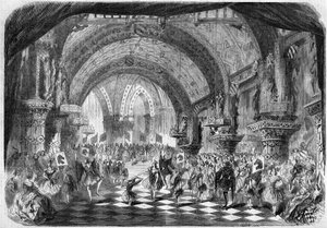 Representación de una ópera por la Academia Imperial de Música, París de French School