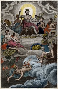 Representación de la Asamblea de los Dioses en el monte Olimpo o los Doce Olímpicos. De “Mitología de la Juventud” por Pierre Blanchard 1803.