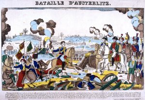 Representación de la Batalla de Austerlitz, o Batalla de los Tres Emperadores, el 02/12/1805. Imagen de Epinal