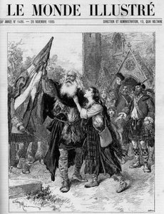 Representación del drama en cinco actos "Les Jacobites" de François Coppée (1842-1908) en el teatro de l