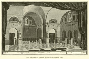 Restitución del frigidarium, o gran sala de los baños del Palacio de French School