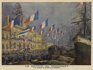 Regreso del Presidente francés Félix Faure de su visita a Rusia, 1897 de French School