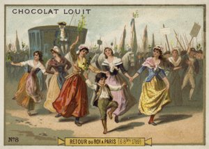 Retorno del Rey Luis XVI a París, Revolución Francesa, 6 de octubre de 1789 de French School