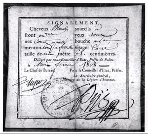 Reverso de una Tarjeta de seguridad, 1808 de French School