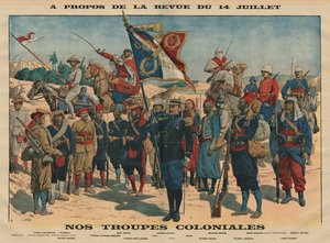 Revisión del 14 de julio, nuestras tropas coloniales, ilustración de 