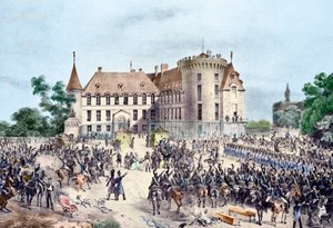Revolución de 1830, Carlos X presenta a la Guardia Nacional (grabado) de French School