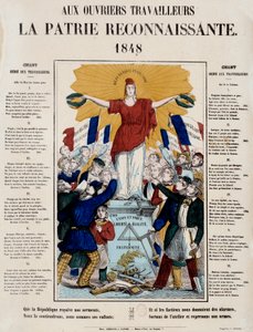 Revolución de 1848 y nacimiento de la segunda república: manifiesto y canción titulada “A los trabajadores, la patria agradecida”, la República es saludada por los trabajadores. 1848 París, Museo Carnavalet