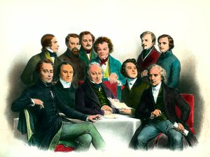 Revolución de 1848: miembros del gobierno provisional de 1848 (24/02 a 06/05): entre ellos Pierre Marie de Saint-Georges (Saint-Georges), Adolphe Cremieux, Francois Arago, Armand Marrast, Louis Antoine Garnier-Pages (Garnier Pages), Alphonse de Lamarti de French School