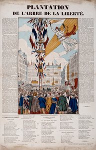 Revolución de 1848: plantación del Árbol de la Libertad el 25 de marzo de 1848. Grabado de 1848 París, Museo Carnavalet de French School