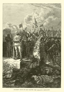 Ricardo Corazón de León decapitando a los sarracenos de French School