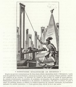 Robespierre guillotinando al verdugo, Revolución Francesa de French School