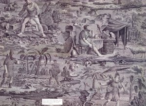 Robinson Crusoe, de un diseño de F. Pieters, c.1815-20 de French School