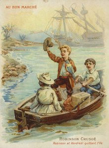 Robinson Crusoe en bote de remos