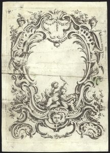 Diseño rococó para un marco de French School