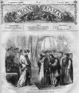 Serie romana: “” Notre Dame de París”” por Victor Hugo (1802-1885). Grabado en “” Les bons romances”” de French School
