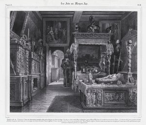 Habitación en el Hotel de Cluny, París, donde María Tudor pasó su período de luto en 1515 tras la muerte de su esposo, el rey Luis XII de Francia de French School