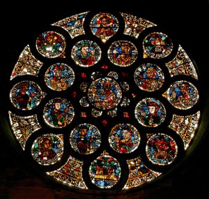 Rosetón que representa el Nuevo Pacto, c.1235 de French School